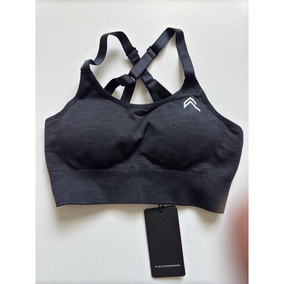 ONER ACTIVE Classic Seamless Sports Bra Black Marl-Small - Picture 1 of 5